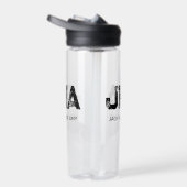 MINIMALISTISCHES SCHWARZES DREIBUCHSTABEN-MONOGRAM TRINKFLASCHE (Rechts)