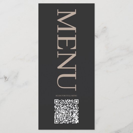 Minimalistisches schwarzes dunkles Restaurant- ode Programm (Rückseite)