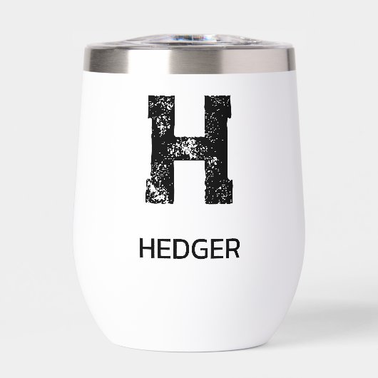 MINIMALISTISCHES SCHWARZES EIN-BUCHSTABEN-MONOGRAM (Vorderseite)
