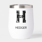 MINIMALISTISCHES SCHWARZES EIN-BUCHSTABEN-MONOGRAM (Rückseite)