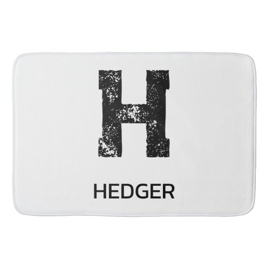 MINIMALISTISCHES SCHWARZES EIN-BUCHSTABEN-MONOGRAM BADEMATTE (Vorderseite)