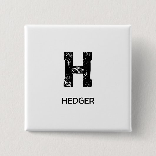 MINIMALISTISCHES SCHWARZES EIN-BUCHSTABEN-MONOGRAM BUTTON (Vorderseite)