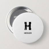 MINIMALISTISCHES SCHWARZES EIN-BUCHSTABEN-MONOGRAM BUTTON (Vorne & Hinten)