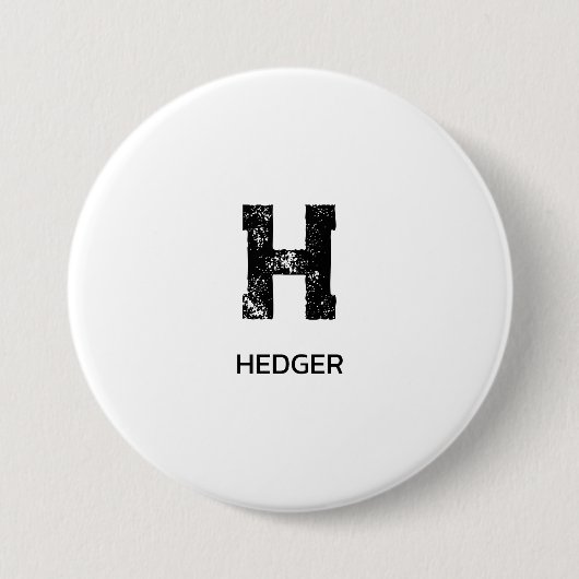 MINIMALISTISCHES SCHWARZES EIN-BUCHSTABEN-MONOGRAM BUTTON (Vorderseite)