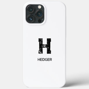 MINIMALISTISCHES SCHWARZES EIN-BUCHSTABEN-MONOGRAM Case-Mate iPhone HÜLLE