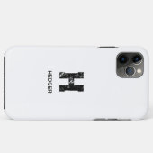 MINIMALISTISCHES SCHWARZES EIN-BUCHSTABEN-MONOGRAM Case-Mate iPhone HÜLLE (Rückseite (Horizontal))