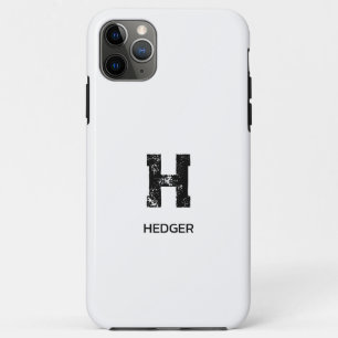 MINIMALISTISCHES SCHWARZES EIN-BUCHSTABEN-MONOGRAM Case-Mate iPhone HÜLLE