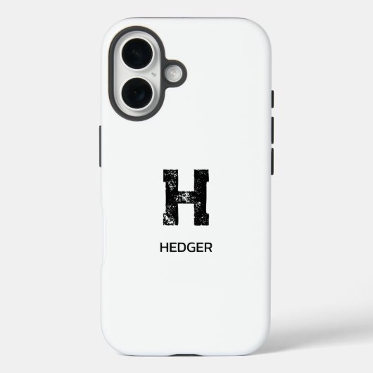 MINIMALISTISCHES SCHWARZES EIN-BUCHSTABEN-MONOGRAM Case-Mate iPhone HÜLLE (Rückseite)