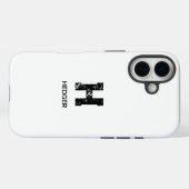 MINIMALISTISCHES SCHWARZES EIN-BUCHSTABEN-MONOGRAM Case-Mate iPhone HÜLLE (Rückseite (Horizontal))