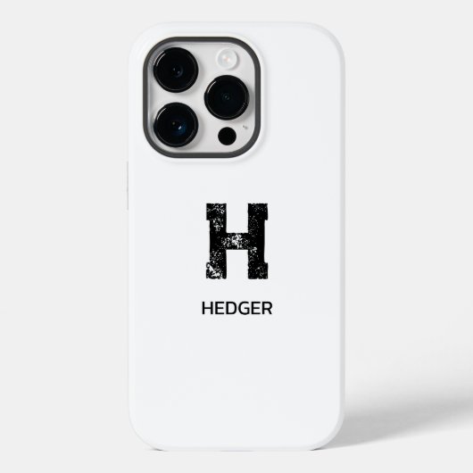 MINIMALISTISCHES SCHWARZES EIN-BUCHSTABEN-MONOGRAM Case-Mate iPhone HÜLLE (Rückseite)