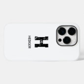 MINIMALISTISCHES SCHWARZES EIN-BUCHSTABEN-MONOGRAM Case-Mate iPhone HÜLLE (Rückseite (Horizontal))