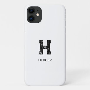 MINIMALISTISCHES SCHWARZES EIN-BUCHSTABEN-MONOGRAM Case-Mate iPhone HÜLLE
