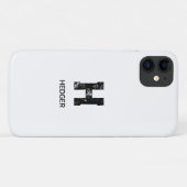 MINIMALISTISCHES SCHWARZES EIN-BUCHSTABEN-MONOGRAM Case-Mate iPhone HÜLLE (Rückseite (Horizontal))