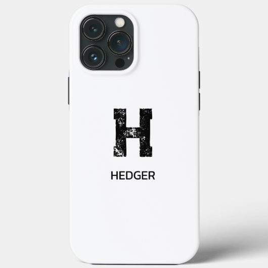 MINIMALISTISCHES SCHWARZES EIN-BUCHSTABEN-MONOGRAM Case-Mate iPhone HÜLLE (Rückseite)