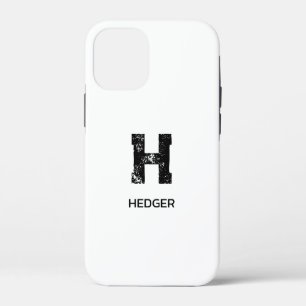 MINIMALISTISCHES SCHWARZES EIN-BUCHSTABEN-MONOGRAM Case-Mate iPhone HÜLLE