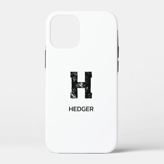 MINIMALISTISCHES SCHWARZES EIN-BUCHSTABEN-MONOGRAM Case-Mate iPhone HÜLLE (Rückseite)