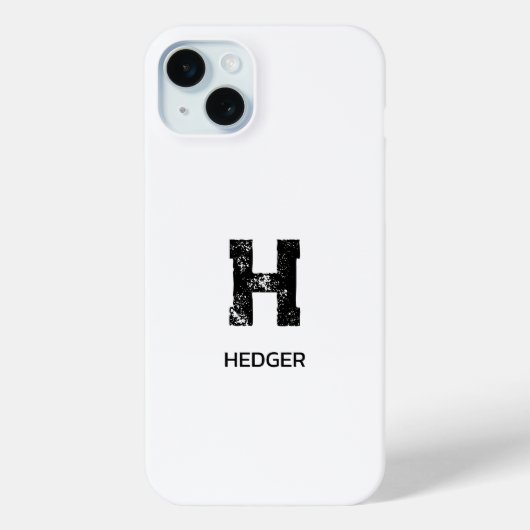MINIMALISTISCHES SCHWARZES EIN-BUCHSTABEN-MONOGRAM Case-Mate iPhone HÜLLE (Rückseite)