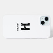 MINIMALISTISCHES SCHWARZES EIN-BUCHSTABEN-MONOGRAM Case-Mate iPhone HÜLLE (Rückseite (Horizontal))