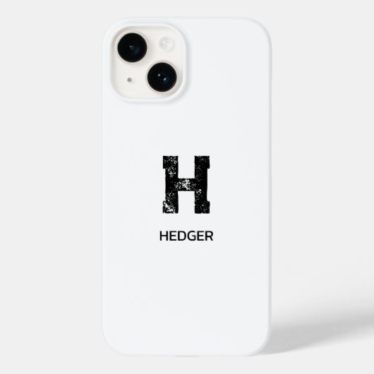 MINIMALISTISCHES SCHWARZES EIN-BUCHSTABEN-MONOGRAM Case-Mate iPhone HÜLLE (Rückseite)