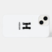 MINIMALISTISCHES SCHWARZES EIN-BUCHSTABEN-MONOGRAM Case-Mate iPhone HÜLLE (Rückseite (Horizontal))