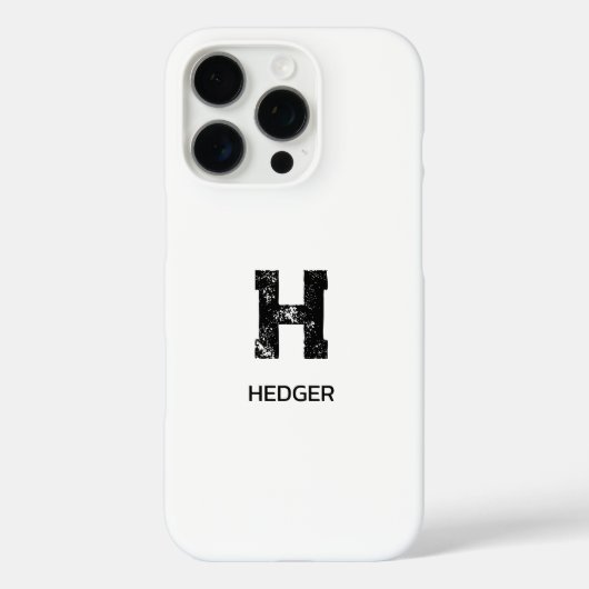 MINIMALISTISCHES SCHWARZES EIN-BUCHSTABEN-MONOGRAM Case-Mate iPhone HÜLLE (Rückseite)