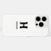MINIMALISTISCHES SCHWARZES EIN-BUCHSTABEN-MONOGRAM Case-Mate iPhone HÜLLE (Rückseite (Horizontal))