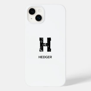 MINIMALISTISCHES SCHWARZES EIN-BUCHSTABEN-MONOGRAM Case-Mate iPhone 14 PLUS HÜLLE