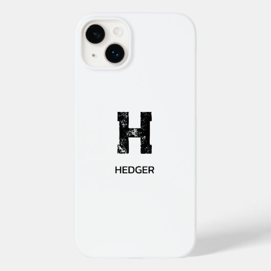 MINIMALISTISCHES SCHWARZES EIN-BUCHSTABEN-MONOGRAM Case-Mate iPhone HÜLLE (Rückseite)