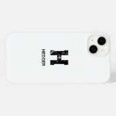 MINIMALISTISCHES SCHWARZES EIN-BUCHSTABEN-MONOGRAM Case-Mate iPhone HÜLLE (Rückseite (Horizontal))