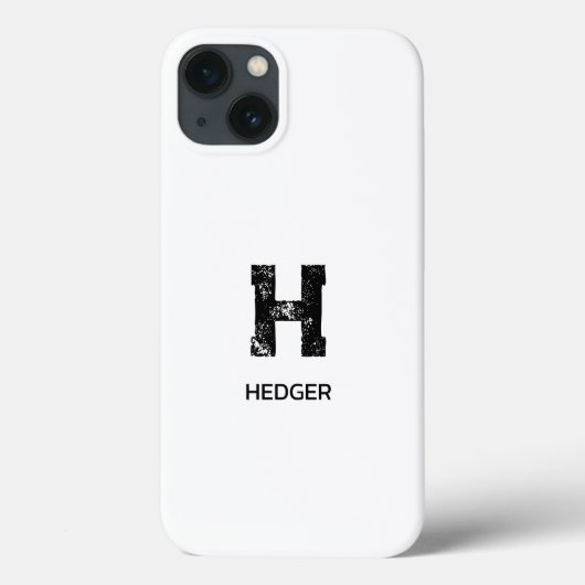 MINIMALISTISCHES SCHWARZES EIN-BUCHSTABEN-MONOGRAM Case-Mate iPhone HÜLLE (Rückseite)