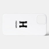 MINIMALISTISCHES SCHWARZES EIN-BUCHSTABEN-MONOGRAM Case-Mate iPhone HÜLLE (Rückseite (Horizontal))