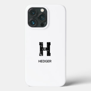 MINIMALISTISCHES SCHWARZES EIN-BUCHSTABEN-MONOGRAM Case-Mate iPhone HÜLLE
