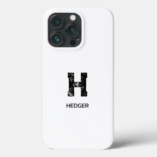 MINIMALISTISCHES SCHWARZES EIN-BUCHSTABEN-MONOGRAM Case-Mate iPhone HÜLLE (Rückseite)