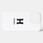 MINIMALISTISCHES SCHWARZES EIN-BUCHSTABEN-MONOGRAM Case-Mate iPhone HÜLLE (Rückseite (Horizontal))