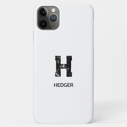MINIMALISTISCHES SCHWARZES EIN-BUCHSTABEN-MONOGRAM Case-Mate iPhone HÜLLE (Rückseite)