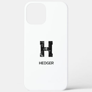 MINIMALISTISCHES SCHWARZES EIN-BUCHSTABEN-MONOGRAM Case-Mate iPhone HÜLLE