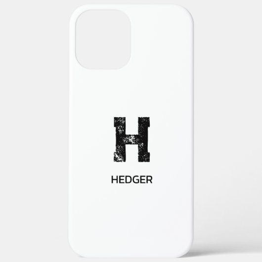 MINIMALISTISCHES SCHWARZES EIN-BUCHSTABEN-MONOGRAM Case-Mate iPhone HÜLLE (Rückseite)