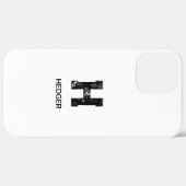 MINIMALISTISCHES SCHWARZES EIN-BUCHSTABEN-MONOGRAM Case-Mate iPhone HÜLLE (Rückseite / Rechts)