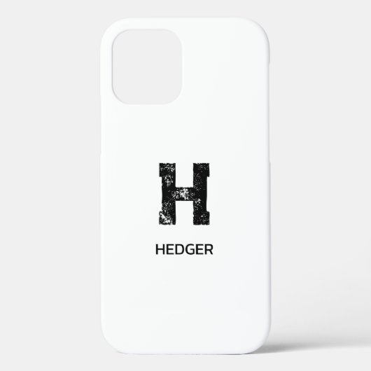 MINIMALISTISCHES SCHWARZES EIN-BUCHSTABEN-MONOGRAM Case-Mate iPhone HÜLLE (Rückseite)