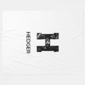 MINIMALISTISCHES SCHWARZES EIN-BUCHSTABEN-MONOGRAM FLEECEDECKE (Vorderseite (Horizontal))