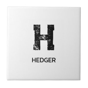 MINIMALISTISCHES SCHWARZES EIN-BUCHSTABEN-MONOGRAM FLIESE