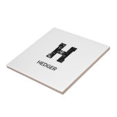 MINIMALISTISCHES SCHWARZES EIN-BUCHSTABEN-MONOGRAM FLIESE (Seite)