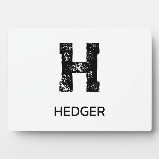 MINIMALISTISCHES SCHWARZES EIN-BUCHSTABEN-MONOGRAM FOTOPLATTE (Vorderseite)