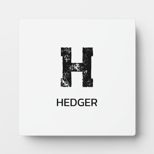 MINIMALISTISCHES SCHWARZES EIN-BUCHSTABEN-MONOGRAM FOTOPLATTE (Vorderseite)