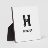 MINIMALISTISCHES SCHWARZES EIN-BUCHSTABEN-MONOGRAM FOTOPLATTE (Vorderseite)