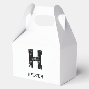 MINIMALISTISCHES SCHWARZES EIN-BUCHSTABEN-MONOGRAM GESCHENKSCHACHTEL