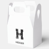 MINIMALISTISCHES SCHWARZES EIN-BUCHSTABEN-MONOGRAM GESCHENKSCHACHTEL (Offen)