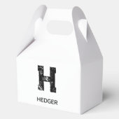 MINIMALISTISCHES SCHWARZES EIN-BUCHSTABEN-MONOGRAM GESCHENKSCHACHTEL (Rückseite)
