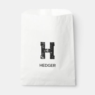 MINIMALISTISCHES SCHWARZES EIN-BUCHSTABEN-MONOGRAM GESCHENKTÜTCHEN