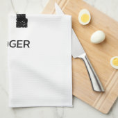 MINIMALISTISCHES SCHWARZES EIN-BUCHSTABEN-MONOGRAM GESCHIRRTUCH (Viertel Falte)